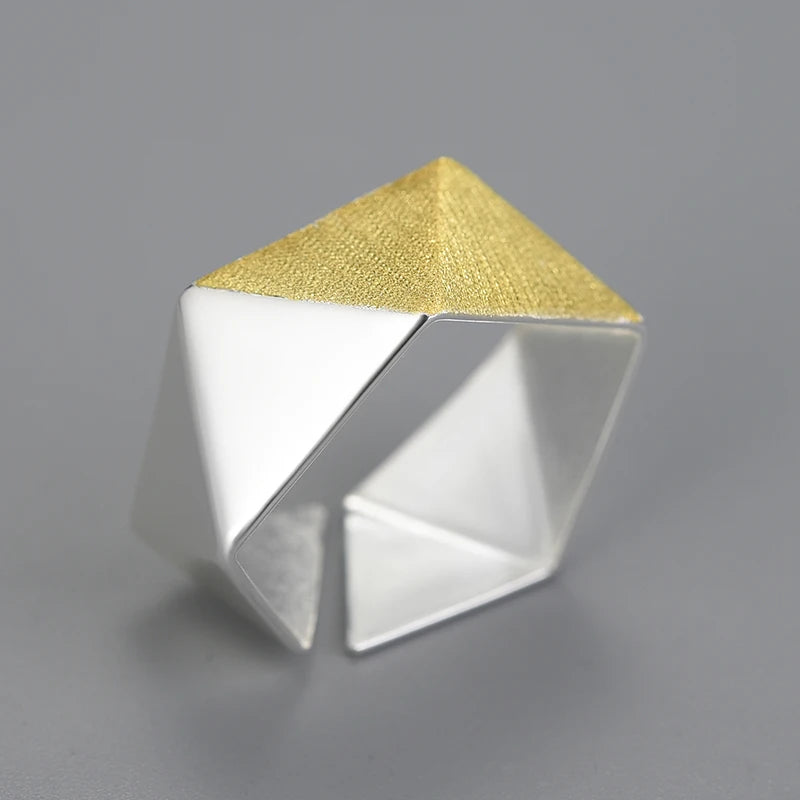 Silver Minimalism Adjustable Origami Ring