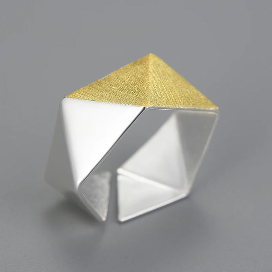 Silver Minimalism Adjustable Origami Ring
