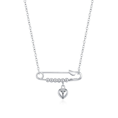 Silver Trendy Mirror Heart Swings Necklace