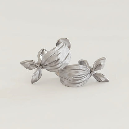 Silver 3D Bow Stud Earring