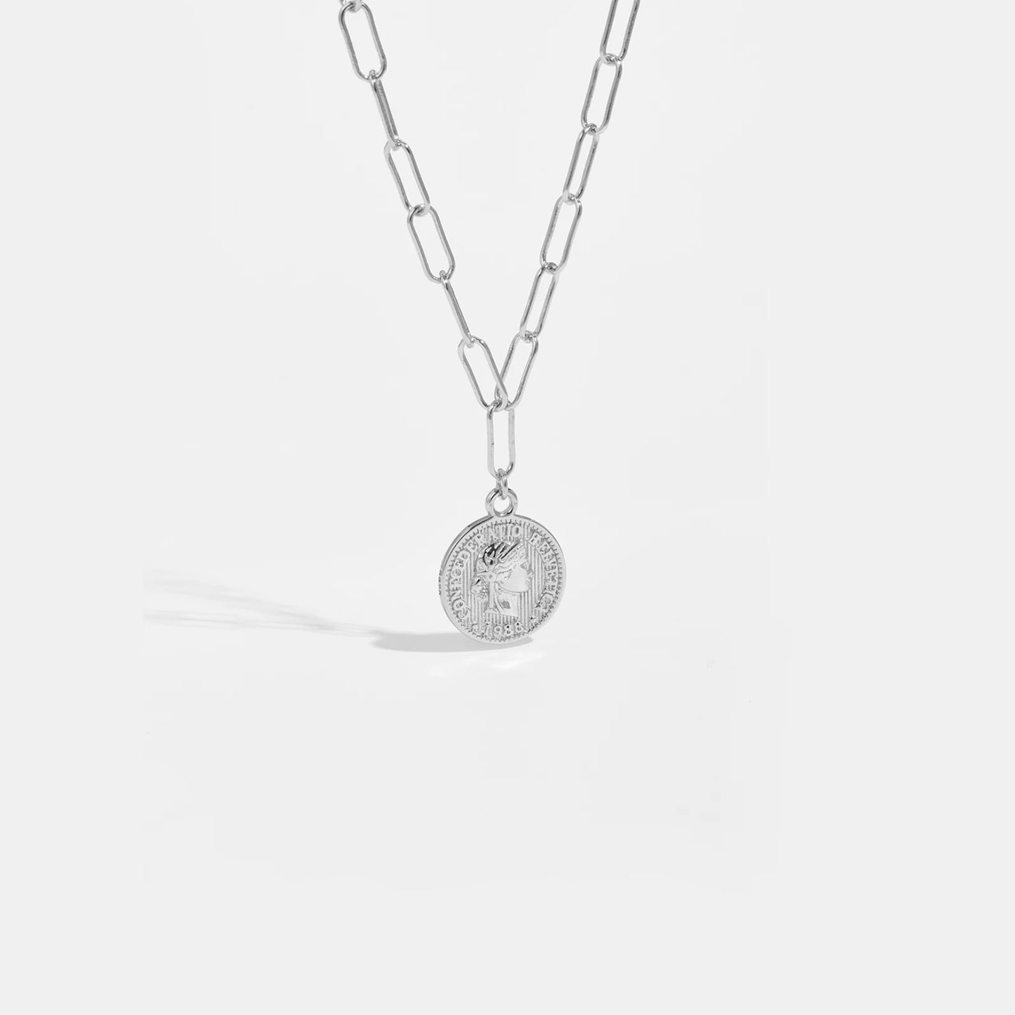 Silver Big Horoscope Chain Coins Queen Necklace