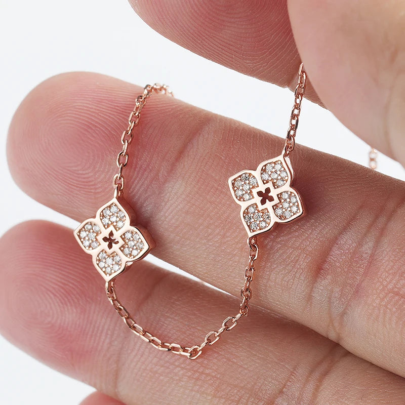 Silver Plated Flower Moissanite Choker Necklace