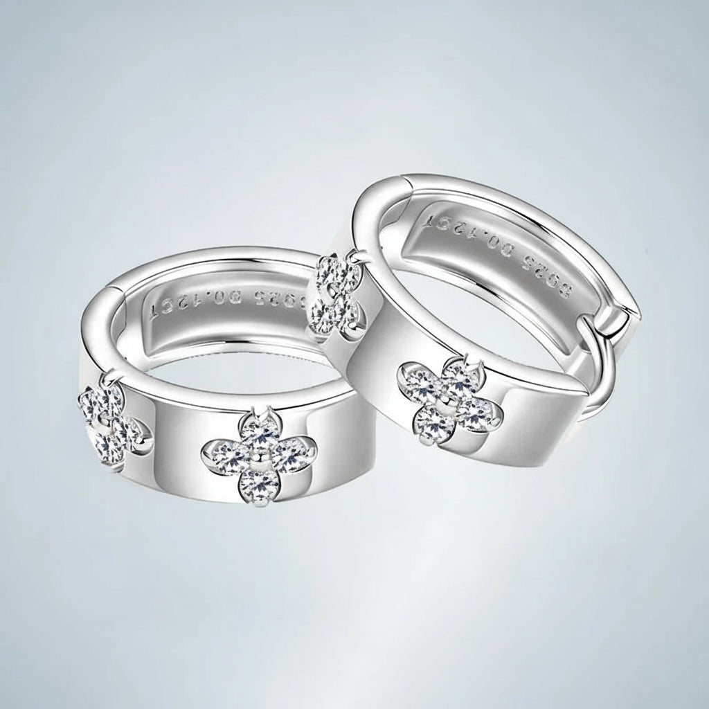 Silver Moissanite Hoop Earrings