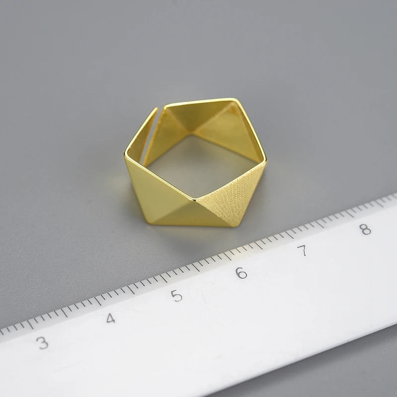 Silver Minimalism Adjustable Origami Ring
