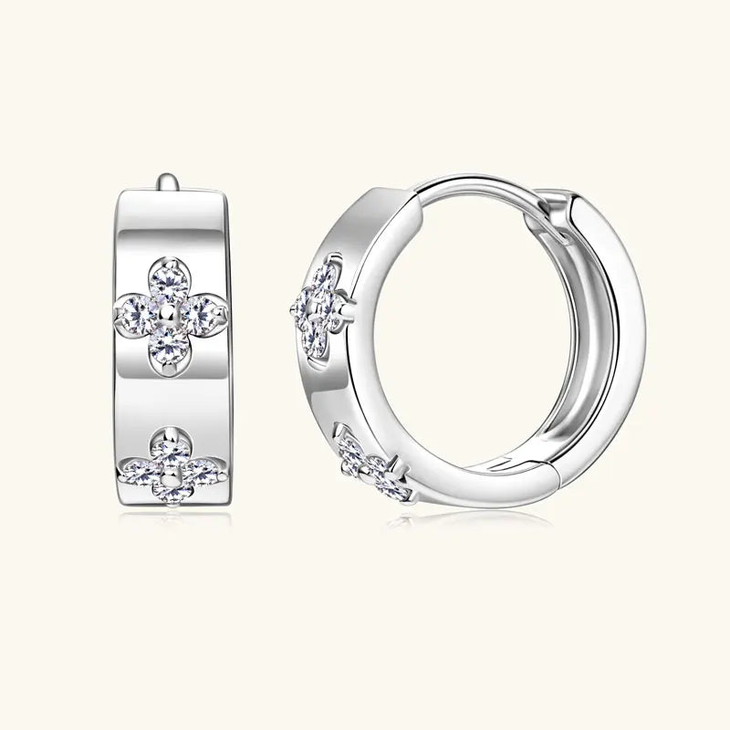 Silver Moissanite Hoop Earrings