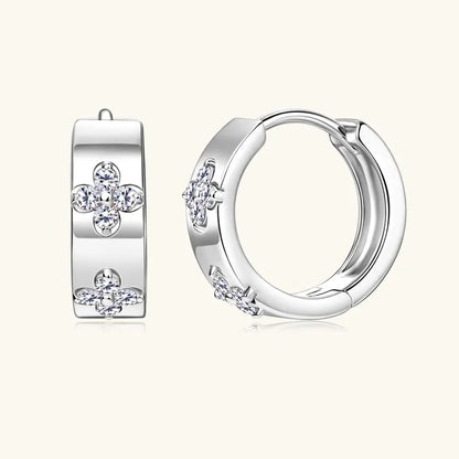 Silver Moissanite Hoop Earrings