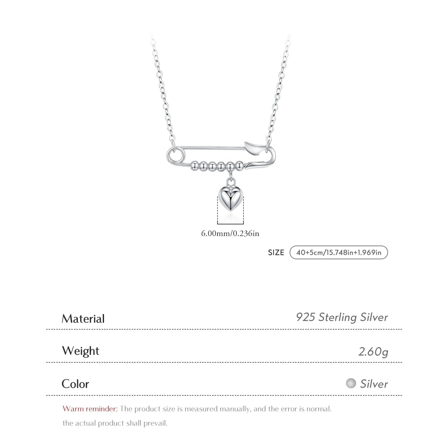 Silver Trendy Mirror Heart Swings Necklace