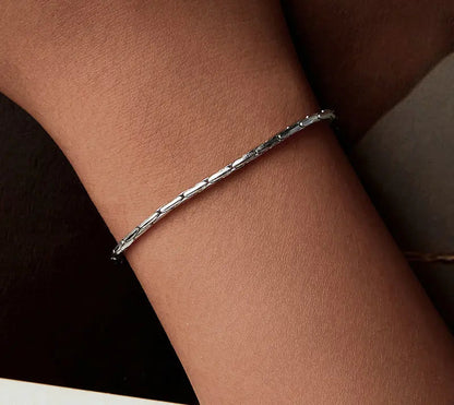 Silver White Gold Plated Basic Bracelet