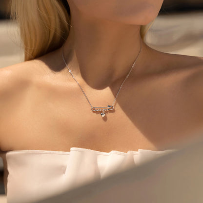 Silver Trendy Mirror Heart Swings Necklace