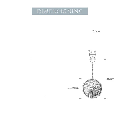 Silver Handmade Vintage Embossed Florence Cathedral Design Earrings