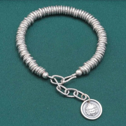 Vintage Silver Handmade Small Fish Spacer Bracelet