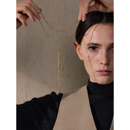 Stainless Steel Beads Chain Adjustable Necklace and Bracelet Bangle