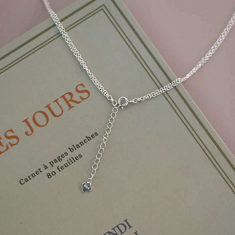 Silver Natural Freshwater Pearl Double Necklace