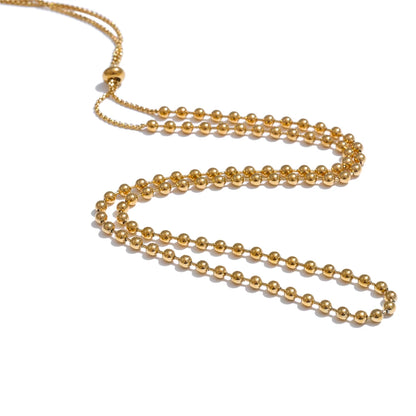 Stainless Steel Beads Chain Adjustable Necklace and Bracelet Bangle