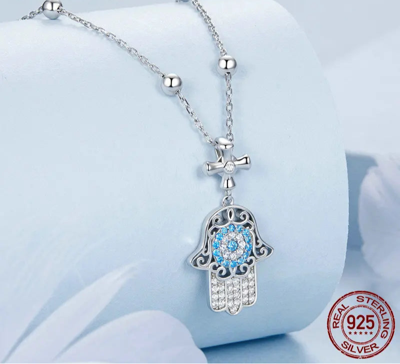 Silver Fatima's Hand Necklace