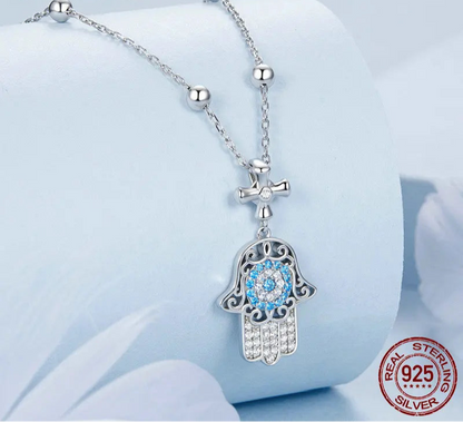 Silver Fatima's Hand Necklace