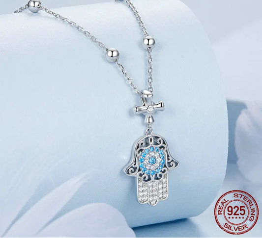 Silver Fatima's Hand Necklace