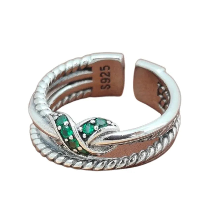 Adjustable Silver Multi-layer Winding Inlaid Zircon Ring