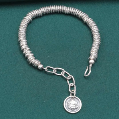 Vintage Silver Handmade Small Fish Spacer Bracelet