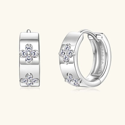 Silver Moissanite Hoop Earrings