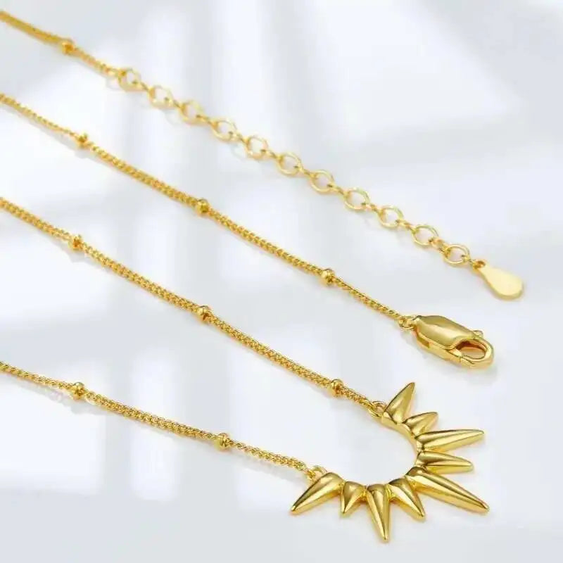 Silver 18K Gold Plated Sunshine Choker Necklaces, French Style