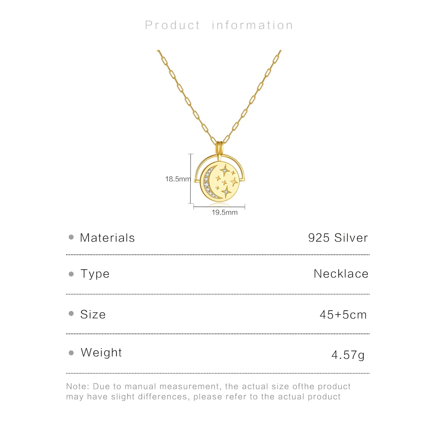 Silver Coins Horoscope Necklace with Star Zircon Pendant