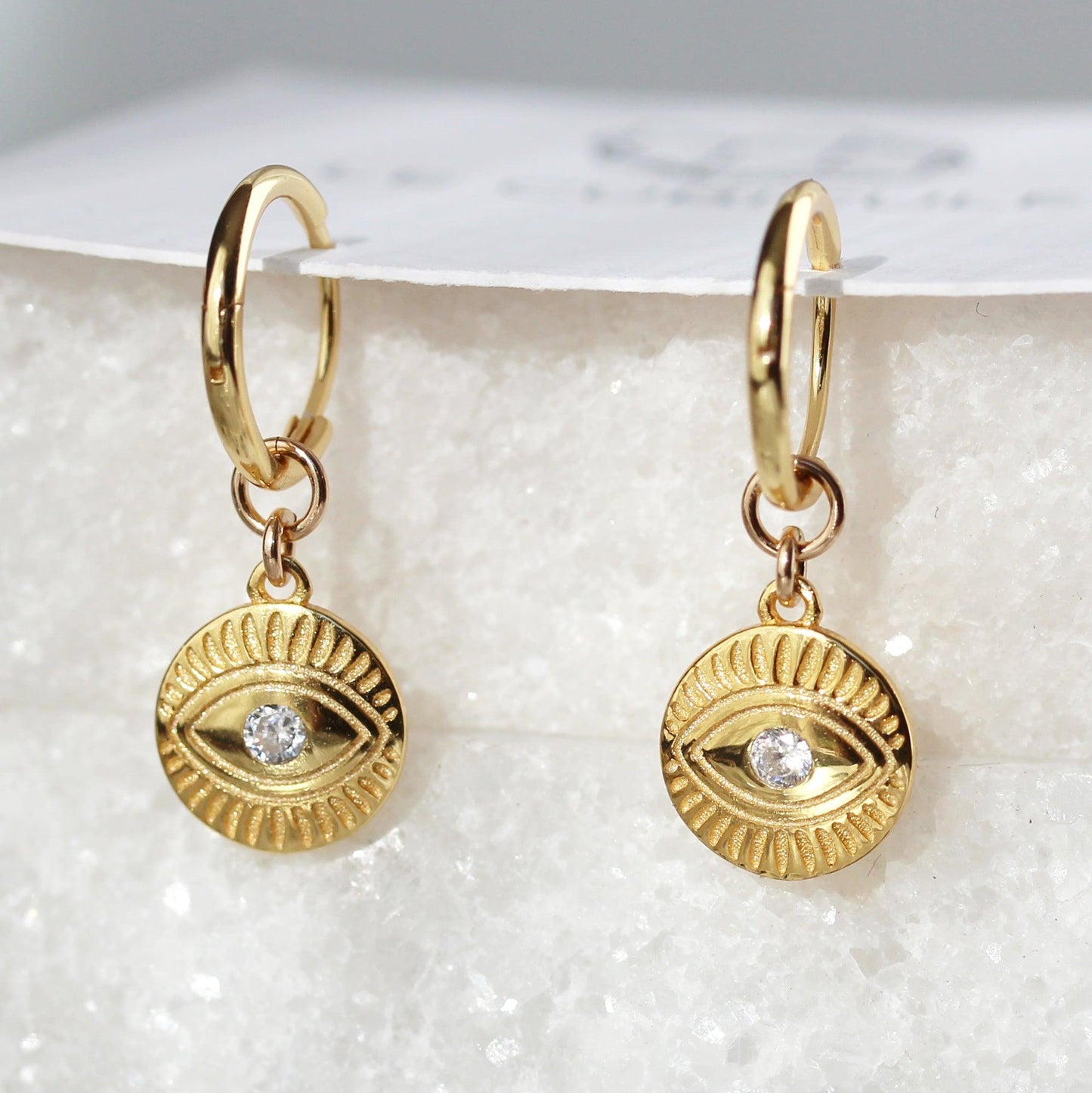 925 Sterling Silver Needle Round Vintage Geometric Pendant Earrings